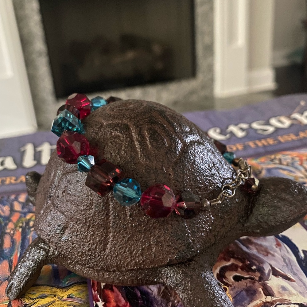 Emily Ray burgundy and aqua colored stones